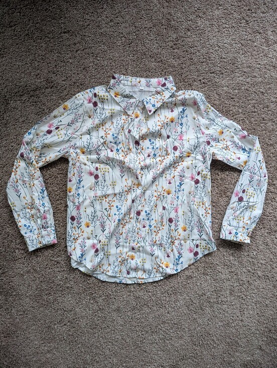 Tops - Floral Wildflower Button Up Blouse Women's Large